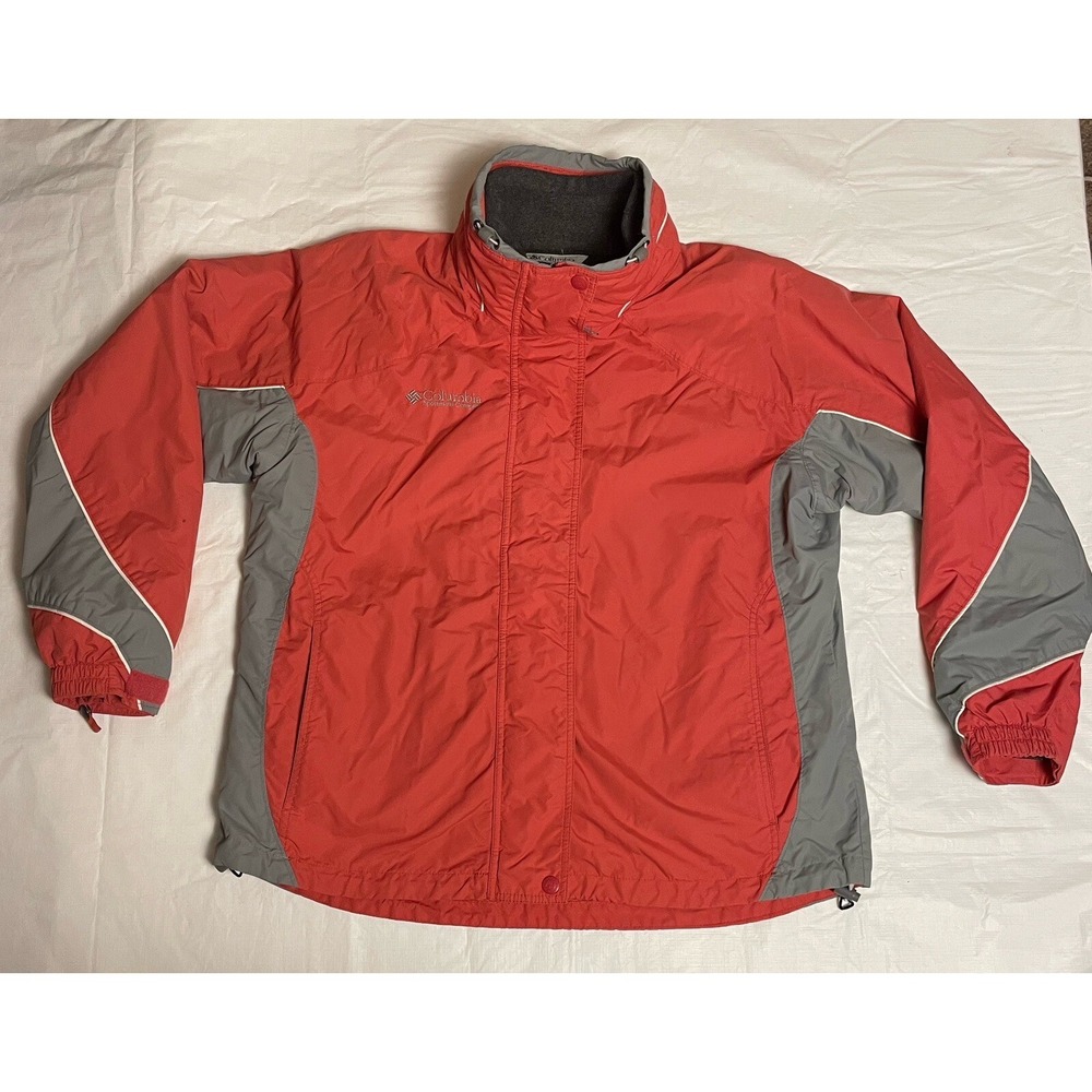 Columbia Sportswear Coral Gray Coat Jacket Women's Size X-Large Removable Lining